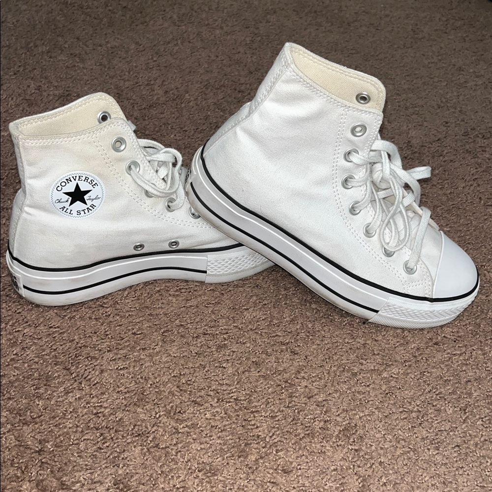 Converse High-Top Sneakers in White Canvas